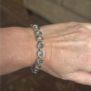 Touchstone Crystal Silver Tennis Bracelet